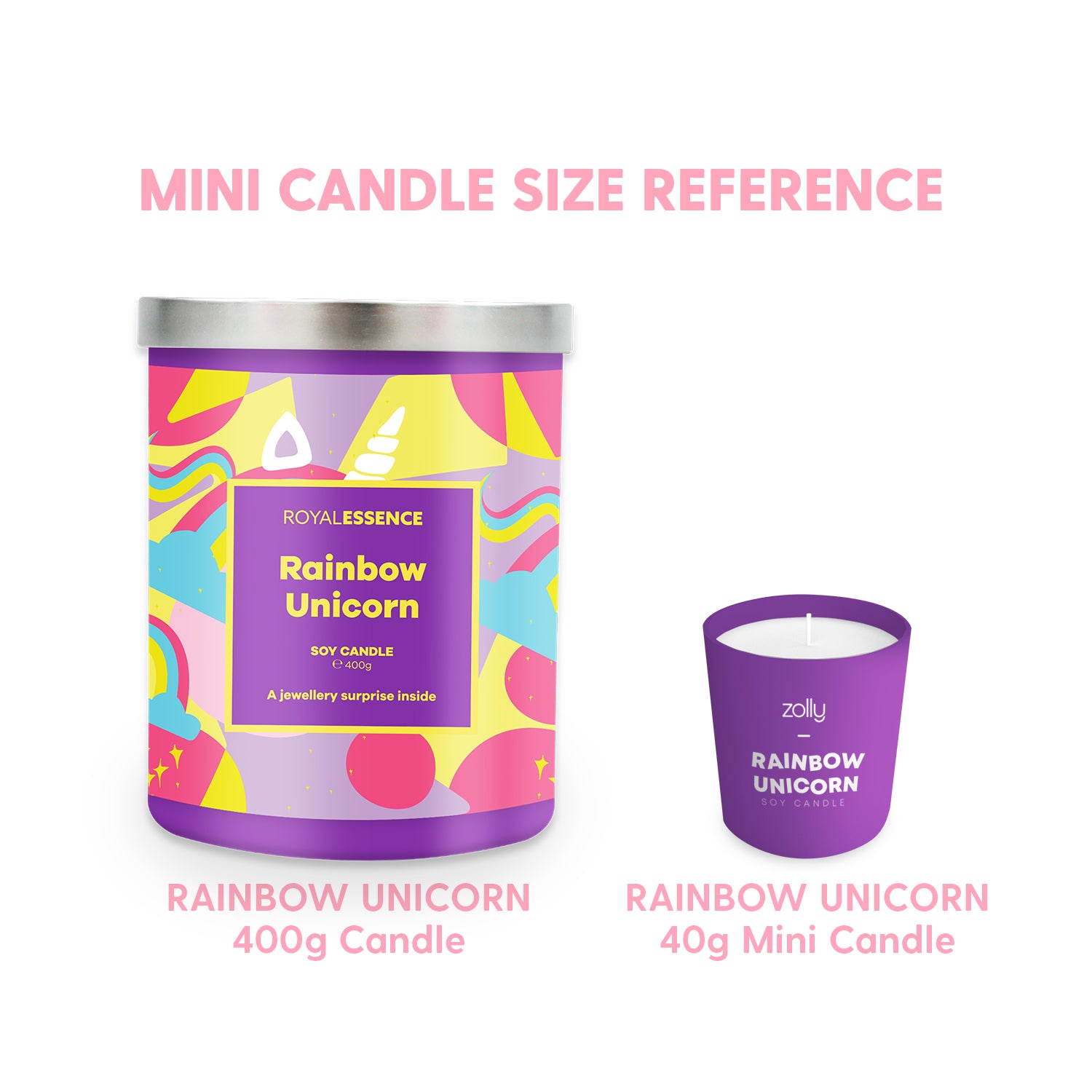 Rainbow Unicorn Mini Candle 40g